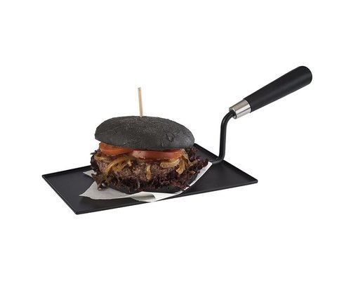 M&T Truelle de service en inox noir avec manche en bois