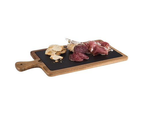 M & T  Serving board with slate insert 33 x 20 cm