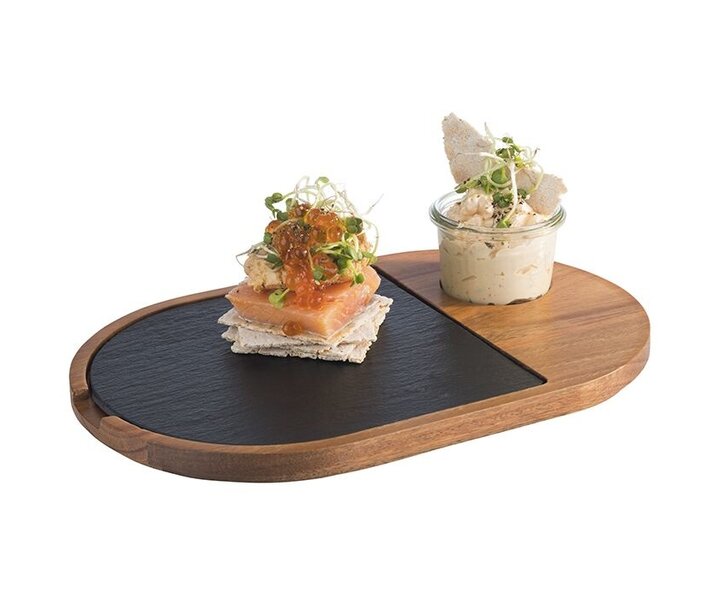 M&T Serving board with slate insert 28 x 17,5 cm