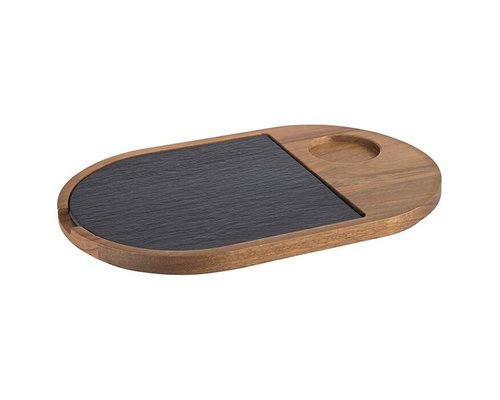 M & T  Serving board with slate insert 28 x 17,5 cm