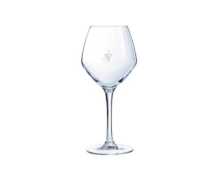 CHEF & SOMMELIER  Verre à vin 35 cl Cabernet "Vins Jeunes" avec "raisin" gaugé à 10, 12,5  et 15 cl