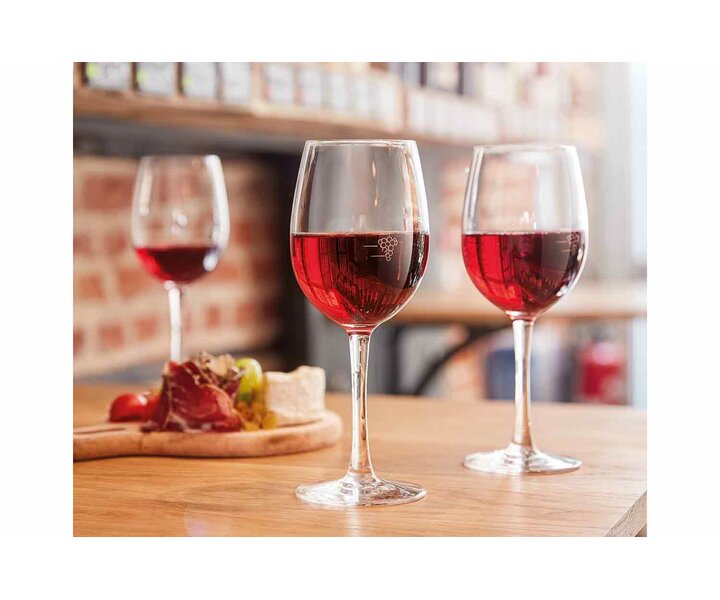 CHEF & SOMMELIER  Wijnglas 35 cl  Cabernet met maatstreep druifje  10, 12,5  en  15 cl