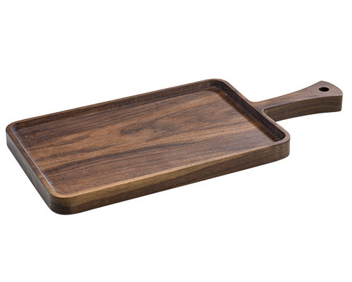 M & T  Serving tray with handle acacia wood  39 x 18 x 2 cm
