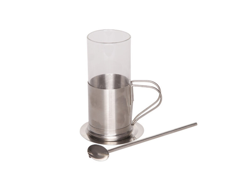 M&T Teaglass wit s/s holder and underliner