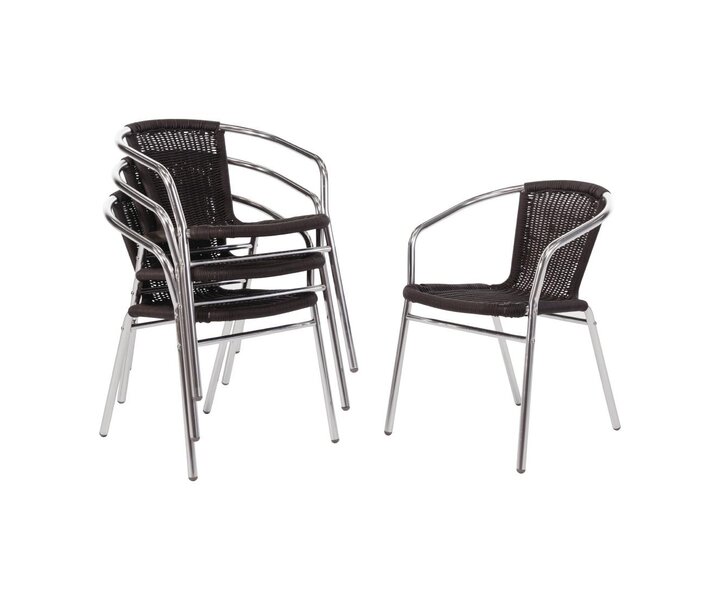 M&T Wicker Chair black with Aluminium Frame