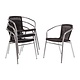 M & T  Fauteuils en rotin noir et aluminium empilables