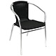 M & T  Fauteuils en rotin noir et aluminium empilables