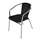 M & T  Fauteuils en rotin noir et aluminium empilables