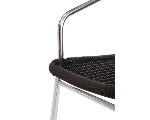 M & T  Wicker Chair black with Aluminium Frame