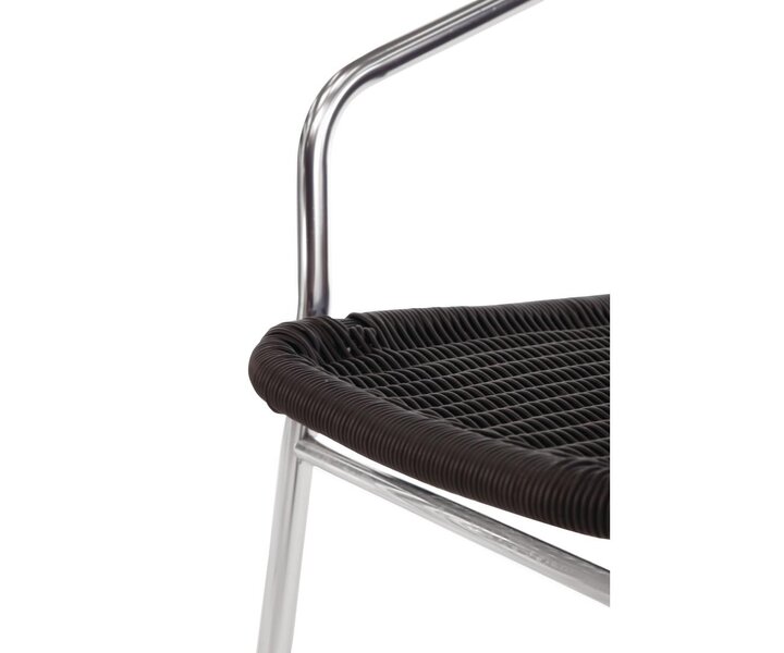 M&T Wicker Chair black with Aluminium Frame