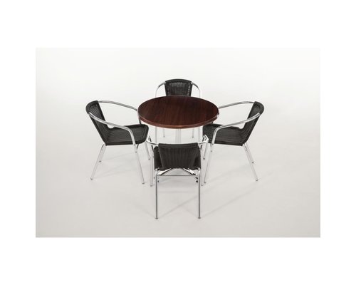 M&T Wicker Chair black with Aluminium Frame
