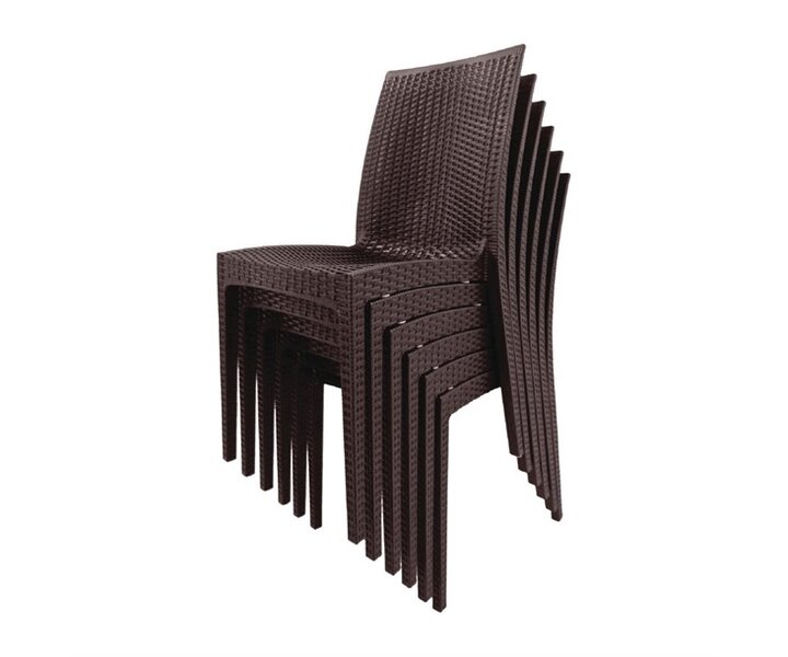 M&T Bistro side chair brown PP ratan