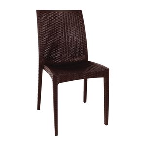 M & T  Bistro side chair brown PP ratan