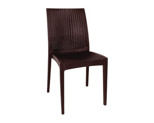 M & T  Bistro side chair brown PP ratan