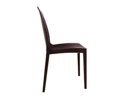 M & T  Bistro side chair brown PP ratan