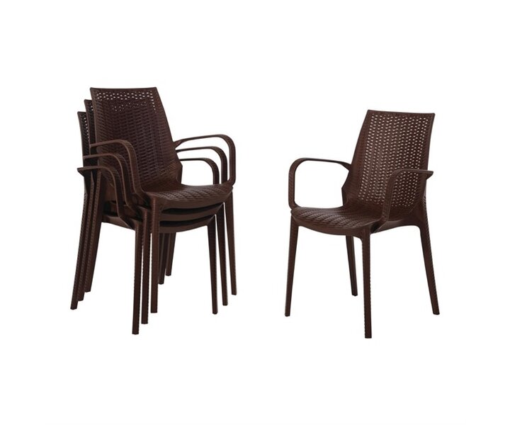 M&T Chaise de bistro een rotin  PP marron