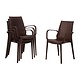 M & T  Bistro side chair brown PP ratan