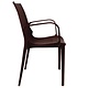 M & T  Bistro side chair brown PP ratan