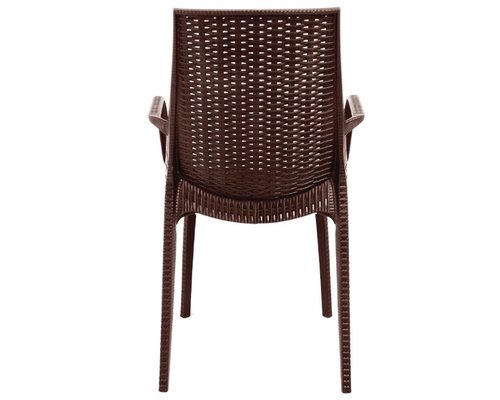 M & T  Bistro side chair brown PP ratan