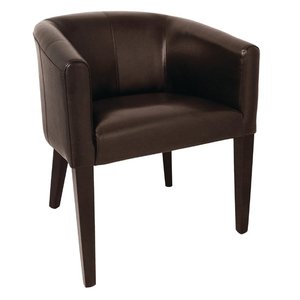 M&T Tub armchair brown PU leather