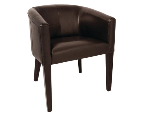 M & T  Tub armchair brown PU leather