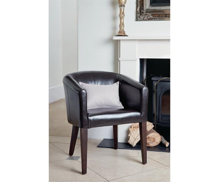 M&T Fauteuil en simili cuir marron foncé