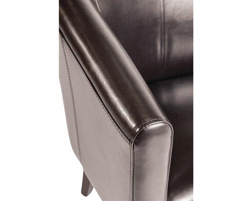 M & T  Tub armchair brown PU leather