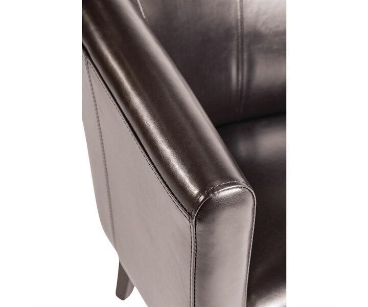 M&T Fauteuil en simili cuir marron foncé