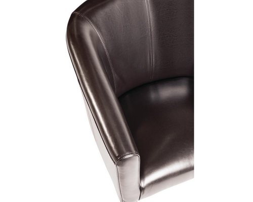 M & T  Tub armchair brown PU leather