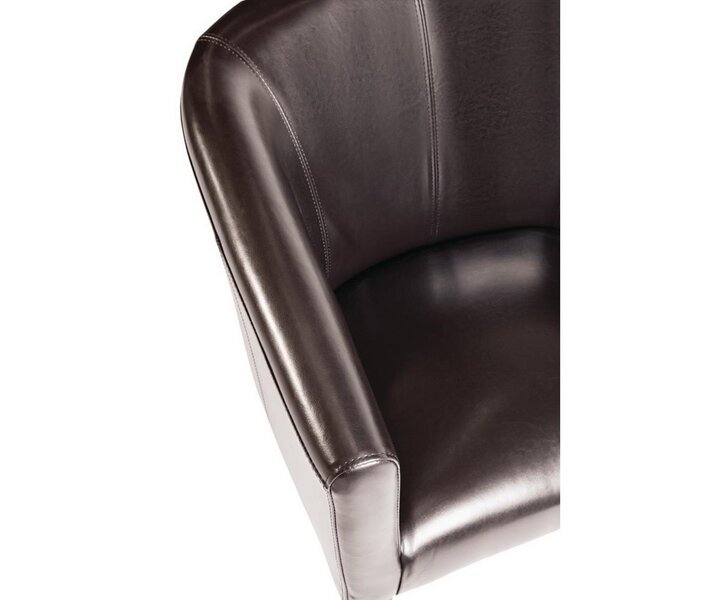 M&T Fauteuil en simili cuir marron foncé