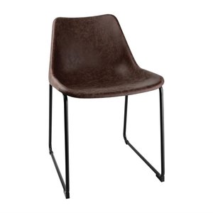M&T Side chair with brown vintage seat