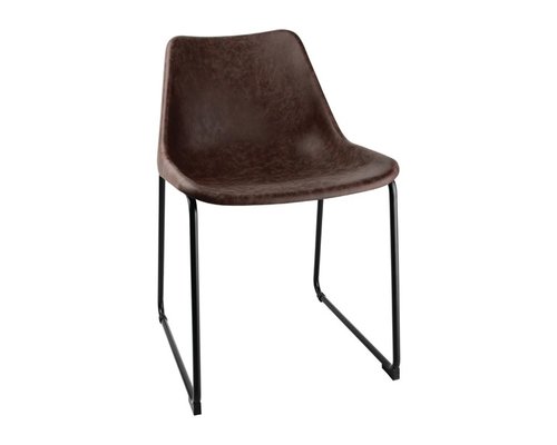 M & T  Chaise avec assise de couleur marron foncé
