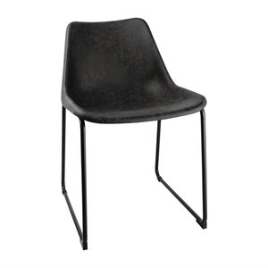 M&T Side chair with black vintage seat