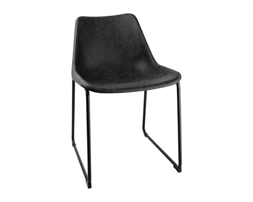 M & T  Side chair with black vintage seat