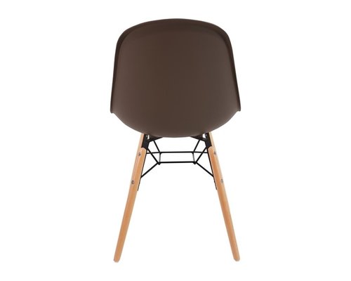 M & T  Chaise moulée PP marron avec structure métallique