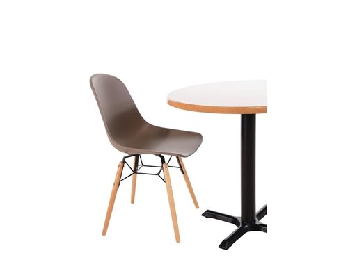 M&T Chaise moulée PP grise avec structure métallique