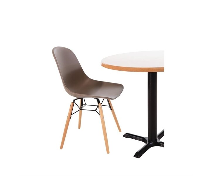 M&T Chaise moulée PP grise avec structure métallique