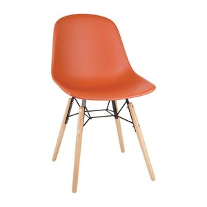 M & T  Chaise moulée PP orange avec structure métallique