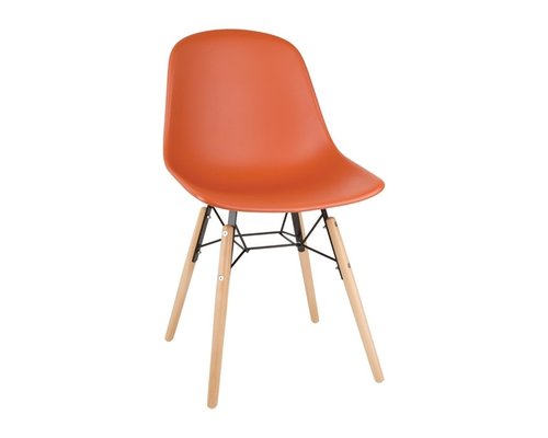 M & T  Chaise moulée PP orange avec structure métallique