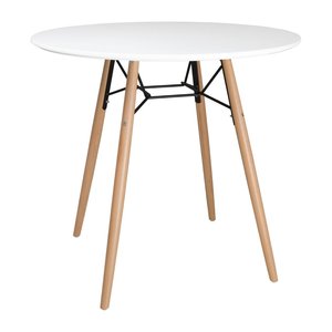 M & T  Ronde tafel 80 cm witte kunststof