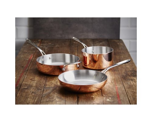 VOGUE  Sautepan with extra handle 24 cm copper / stainless steel