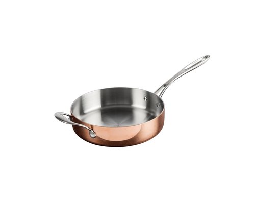 VOGUE  Sautepan with extra handle 24 cm copper / stainless steel