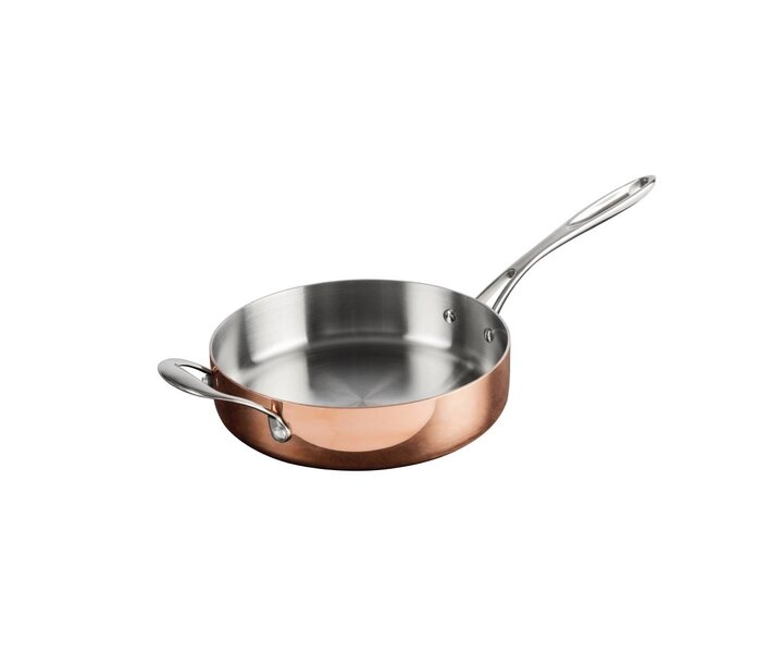 VOGUE  Sautepan with extra handle 24 cm copper / stainless steel