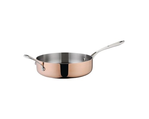 VOGUE  Sautepan with extra handle 24 cm copper / stainless steel