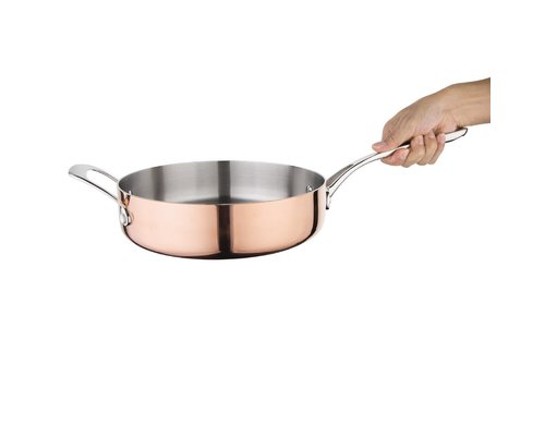 VOGUE  Sauteuse met extra handvat  24 cm koper / roestvrijstaal