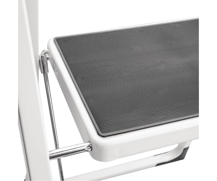 M&T Foldaway step stool made from durable sturdy steel with 2 treads.