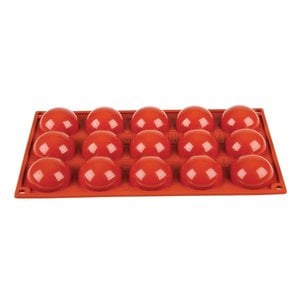 PAVONI  Pastry mould flexible silicone 15 half sphere bowls