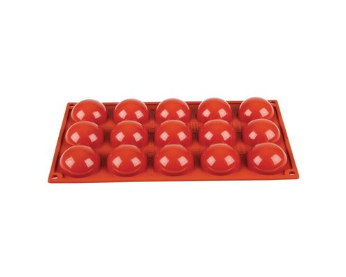 PAVONI  Pastry mould flexible silicone 15 half sphere bowls