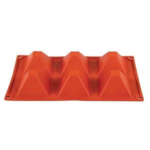 PAVONI  Moule à patisserie en silicone souple 6 pyramides