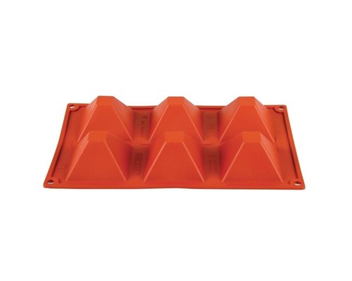 PAVONI  Moule à patisserie en silicone souple 6 pyramides